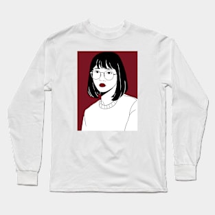 A Lady In Red Long Sleeve T-Shirt